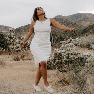 Adrianna Papell White Lace Shift Dress